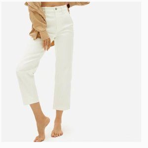 Everlane Straight Leg Crop Pant in Bone White Size 4